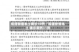 福建新增本土确诊10例／福建新增本土 确诊病例31例