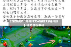 教程辅助!“哥哥打大a辅助工具(开挂)-辅助透视教程