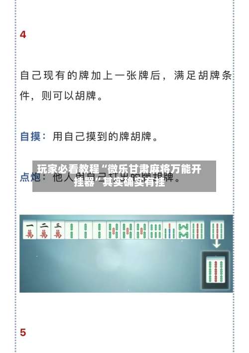 玩家必看教程“微乐甘肃麻将万能开挂器”其实确实有挂-第2张图片