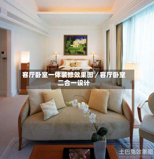 客厅卧室一体装修效果图/客厅卧室二合一设计-第2张图片