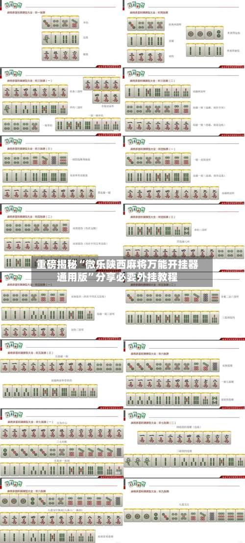 重磅揭秘“微乐陕西麻将万能开挂器通用版	”分享必要外挂教程-第1张图片