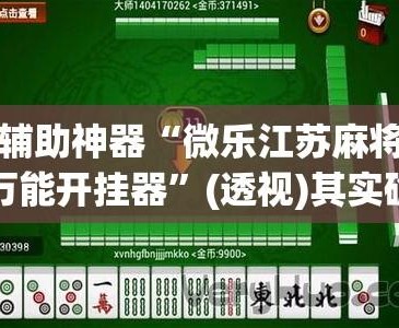 重大发现“贵州微乐麻将开挂神器”分享装挂详细步-第1张图片