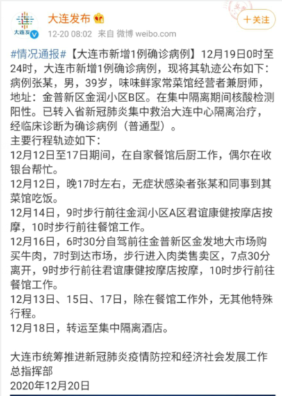 “大连新增6例本土病例	” 大连新增6例确诊病例行动轨迹？-第1张图片